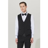 ALTINYILDIZ CLASSICS Men's Black Slim Fit Slim Fit V-Neck Patterned Classic Vest cene