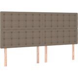  LED uzglavlje smeđesivo 200x5x118/128 cm od tkanine | shoptok.hr