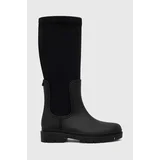 Tommy Hilfiger Elegantni škornji Rain Boot Long Shaft ženski, črna barva