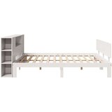 vidaXL Knjižna postelja brez vzmetnice bela 200x200 cm trdna borovina | Shoptok.si