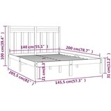  Posteljni okvir iz trdnega lesa 140x200 cm, (20684621) | Shoptok.si