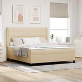  s opruga kutije s uzglavljem Krema 180 x 200 cm tkanina | shoptok.hr