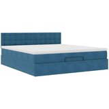 vidaXL Otomanski posteljni okvir z vzmetnico moder 180x200cm žamet | Shoptok.si