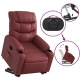  Naslonjač na podizanje od umjetne kože crvena boja vina | shoptok.hr