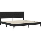  Krevetna konstrukcija s uzglavljem Crna 200 x 200 cm Baršun | shoptok.hr