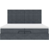 vidaXL Otomanski posteljni okvir z vzmetnicami siv 200x200cm žamet | Shoptok.si