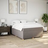  Krevet s oprugama i madracem smeđesivi 140 x 190 cm od tkanine | shoptok.hr