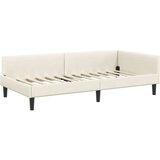 vidaXL Krevetni okvir sa kutnim dizajnom Krema 90 x 190 cm | shoptok.hr