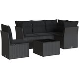  6-dijelni set vrtnih sofa s jastucima crni od poliratana | shoptok.hr