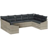 Sjedeća garnitura za vrt 9 kom. Svijetlo siva poliratan Svjetlosiva 289 x 178,5 x 69 cm | shoptok.hr