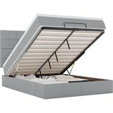 Maison Chic Otomanska Posteljni okvir - Dvoposteljna postelja - Zakonska postelja z vzmetnico & LEDs Svetlo siva 140x190 cm-J241, (21772125) | Shoptok.si