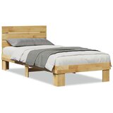  Okvir kreveta uzglavljem bez madraca 75x190 cm puno drvo hrast | Eponuda.ba