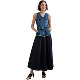 Desigual Dolge obleke VEST_GIGI 26WWVD03 Modra | Shoptok.si