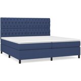  Krevet s oprugama i madracem plavi 200 x 200 cm od tkanine | shoptok.hr
