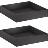  Vrtna saksija 2 kom. Crna 100 x 100 x 20 cm Čelična vrata | shoptok.hr