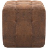  Tabure 2 kom smeđi 30 x 30 x 30 cm od umjetne brušene kože | Eponuda.ba