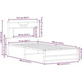 vidaXL Okvir kreveta bez madraca dimljena boja hrasta 75x190 cm drveni | shoptok.hr