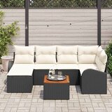  Sjedeća garnitura za vrt 7 kom. Crna i Krema poliratan 234 x 124 x 69 cm | shoptok.hr