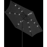  Zunanji senčnik z LED lučkami in jeklenim drogom 300cm antracit, (20610412) | Shoptok.si