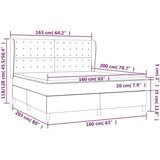  Krevet s oprugama i madracem tamnosmeđi 160x200 cm tkanina | shoptok.hr
