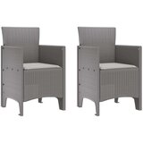 3 Set 3 kosov vrtne jedilnice z blazinami svetlo siva poliratan, (22089762) | Shoptok.si