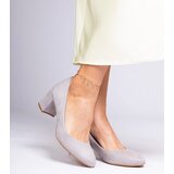 Gemre Telis classic gray eco-suede block heels | ePonuda.com