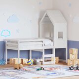 vidaXL Visoka postelja s streho bela 80x200 cm trdna borovina, (21243154) | Shoptok.si