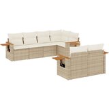 Maison Chic Seti vrtnega pohištva - Vrtna garnitura - Vrtni pohištvo set 7-delna z blazinami bež poli ratan, (21802083) | Shoptok.si