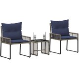  Set vanjskog namještaja 7 pcs Siva i tamnoplava poliratan | Eponuda.com
