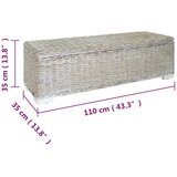  Kutija za pohranu bijela 110 cm prirodni ratan kubu i mahagonij | shoptok.hr