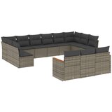  The Living Store Vrtna sedežna garnitura 13-delna z blazinami siv poli ratan - Vrtna Sedežna Garniture, (21443679) | Shoptok.si