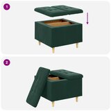  Shranjevalna tabureta Temno zelena 60 x 60 x 45 cm Žamet, (5000208399) | Shoptok.si