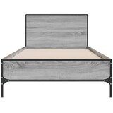  Okvir za krevet boja hrasta 75x190 cm konstruirano drvo i metal Siva 75 x 190 cm | shoptok.hr
