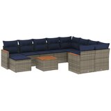 vidaXL 11-dijelni vrtni set s jastucima sivi poliratan - Siva 1 | shoptok.hr