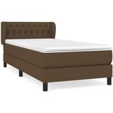  Box spring postelja z vzmetnico temno rjav 90x190 cm blago, (20846846) | Shoptok.si