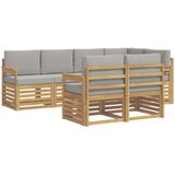  Set vanjskih sofa 7 kom. Bijela i svjetlosiva Poliester 247 x 128,5 x 73 cm | Shoptok.si