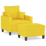  Fotelj s stolčkom za noge svetlo rumen 60 cm blago | Shoptok.si