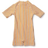 Liewood kopalni pajac z rokavi max seersucker mustard white | Shoptok.si