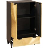 vidaXL Stranska omara s predalom Črna in zlata 60 x 33.5 x 100 cm | Shoptok.si