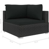 Poli 5-dijelna vrtna garnitura od poliratana s jastucima crna | shoptok.hr