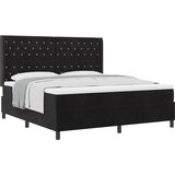 vidaXL Postelja s paketom in vzmetnico Črna 180x200 cm Žamet, (22050547) | Shoptok.si