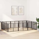  Vrata za pse 10 pcs Crna 80 x 60 cm Cinkani čelik | shoptok.hr
