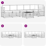  Set vanjskih sofa 7 pcs Bijela i bež 59 x 59 x 37 cm Poliester | shoptok.hr