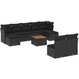  The Living Store Vrtna sedežna garnitura 10-delna z blazinami črn poli ratan - Vrtna Sedežna Garniture, (21451862) | Shoptok.si