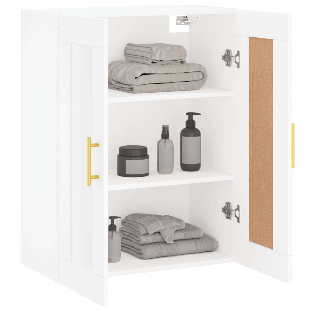 vidaXL Stenska omarica bela 69,5x34x90 cm inženirski les | Shoptok.si