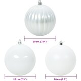  Set božićnih kuglica XXL 4 pcs Bijelo Plastika | shoptok.hr