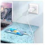 hoco. Type C PD 25W QC3.0 polnilec s Type C kablom Jetta N22 bel | Shoptok.si