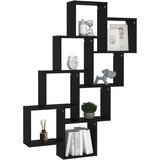 vidaXL kockaste zidne police crne 90 x 15 x 119 cm od iverice | shoptok.hr