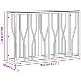  Konzolni stol 110 x 30 x 70 cm od nehrđajućeg čelika i stakla | shoptok.hr