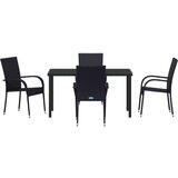  Set za objedovanje u vrtu od 5 dijelova Crni poli ratan | shoptok.hr